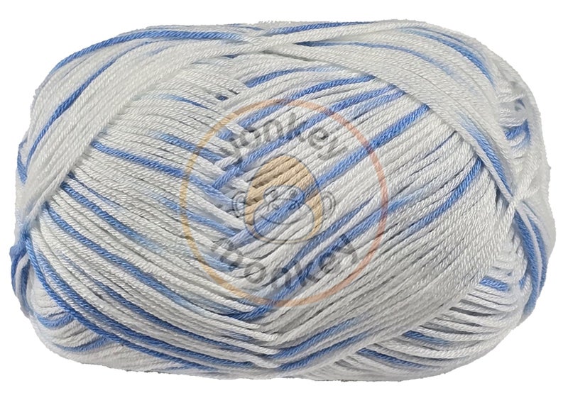 Yonkey Monkey 10-Pack of Yonkey Monkey 500 Grams Yarn - 70% Rayon derived from Bamboo, 30% Cotton - Imported - Blue White 9042 - Image 5